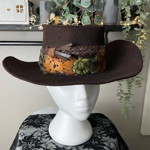 Smithbilt Cowboy hat with feather embellishments